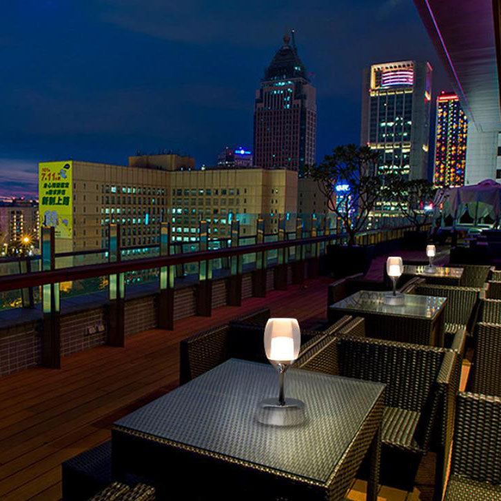 Lampe de nuit LED USB en verre à vin Chrome