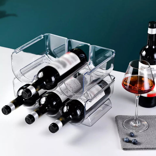 Triple Étagère à Bouteilles de Vin Empilable