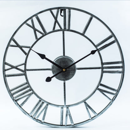 Grande horloge murale rétro en fer - Élégance intemporelle
