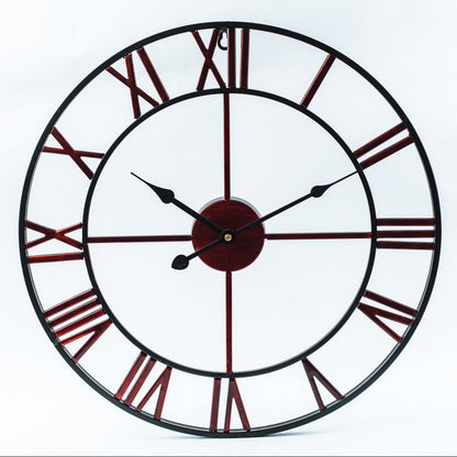 Grande horloge murale rétro en fer - Élégance intemporelle