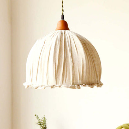 Floroux - Lampe suspendue LED scandinave en tissu beige