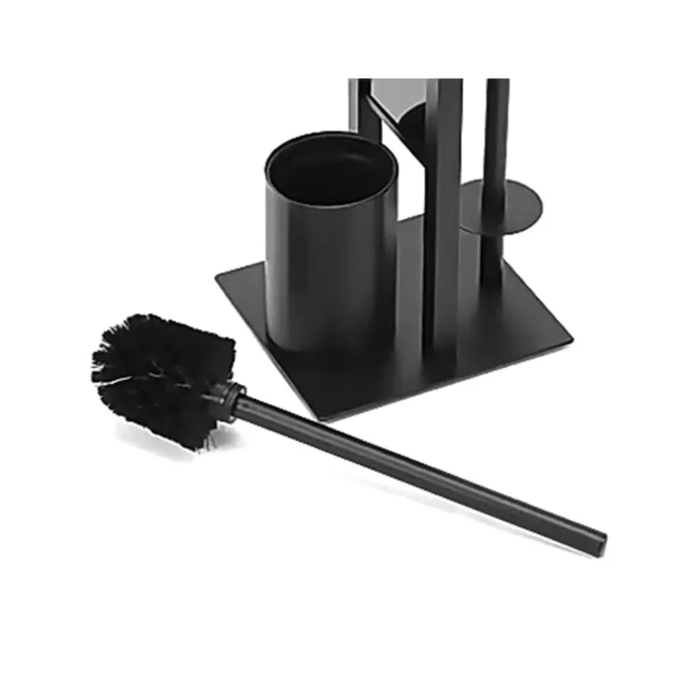 Porte-tissu métallique avec brosse de toilette BlackNov