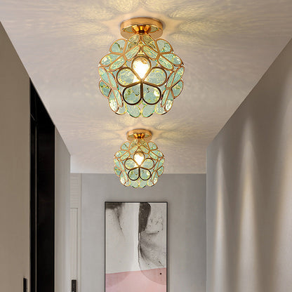Floroux Floral Style Ceiling Light | Glass Hall Lighting | Elegant Design