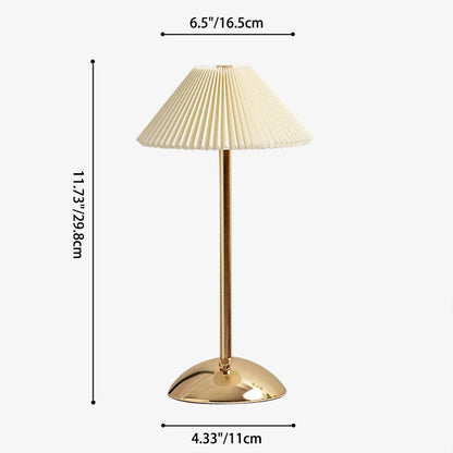 Floroux Skandi LED Table Lamp | Rechargeable | Pleated Fabric Shade | Wireless | Ambient Light | Nightstand Lamp