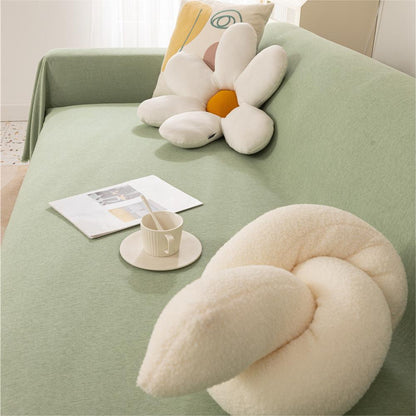 Couverture de canapé / canapé léger en chenille de couleur pure