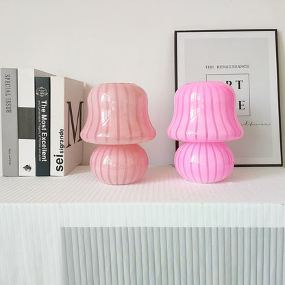 Floroux Lampe de Table en Verre | Design Français | Fait Main | Forme de Champignon | Décoration & Éclairage