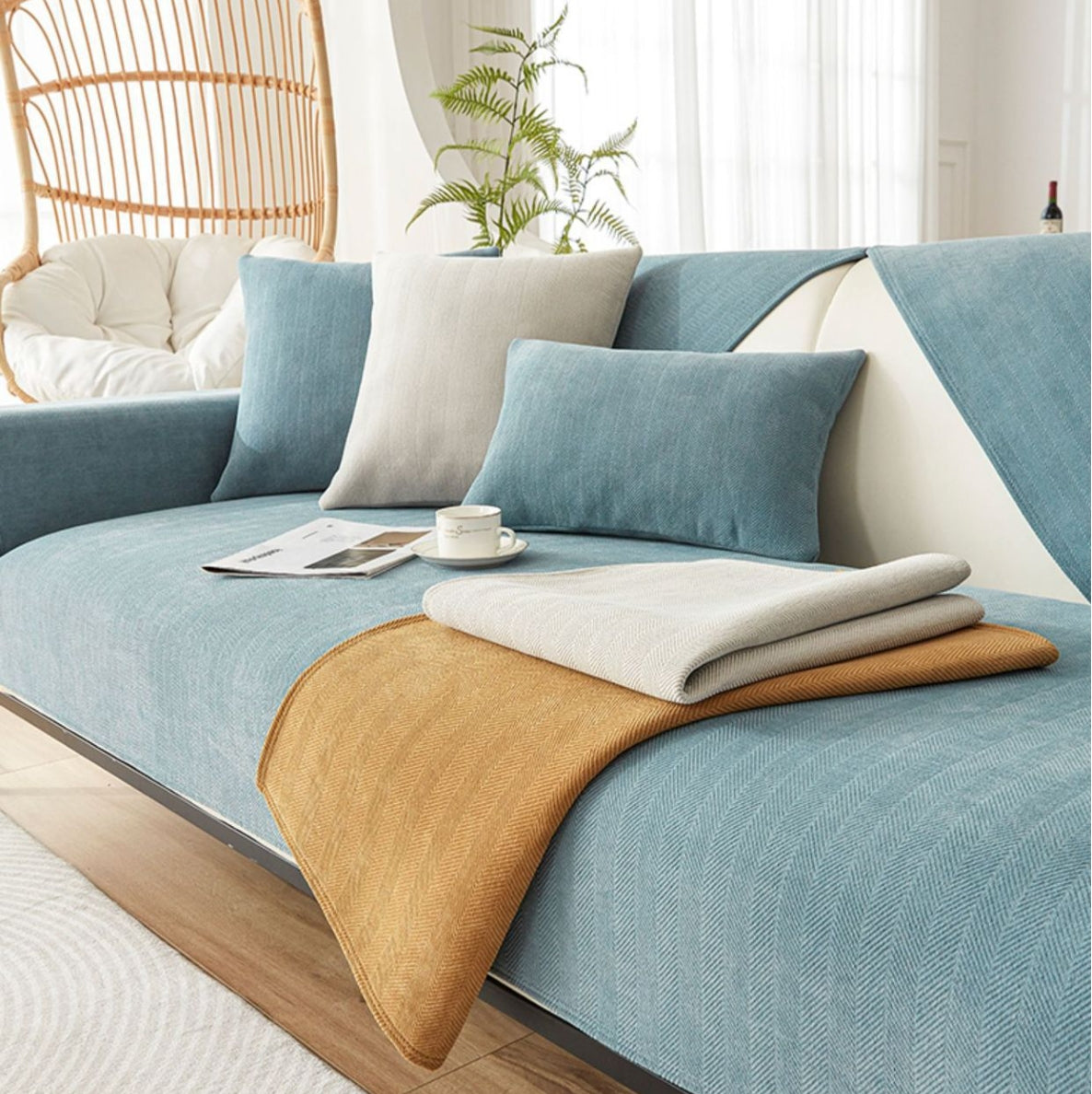 Coussin de canapé antidérapant Herringbone Housse de canapé