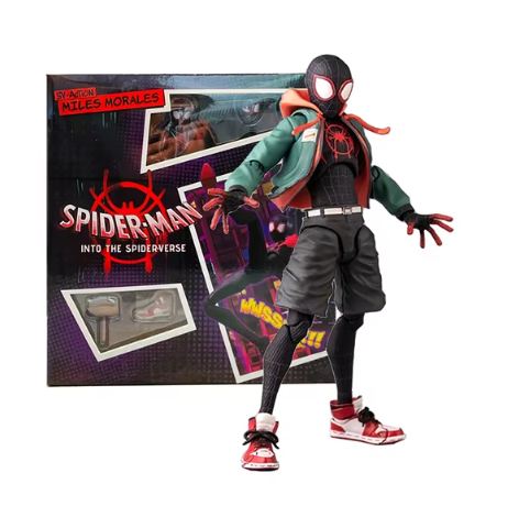 Marvel Spider-Man Miles Morales Figurine en PVC - Modèle de Jouet Sentinel Détails pour les Fans de Into the Spider-Verse 13cm (5.1 pouces)