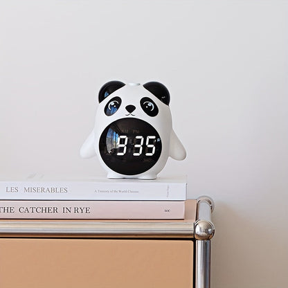 PandaGlow Horloge - Réveil Mignon Rechargeable avec Température