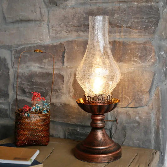 Éclat Rétro - Lampe de Table avec Abat-jour en Verre Craykle