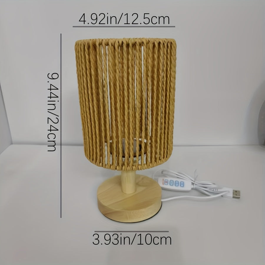 BarrelGlow Lampe - Design en Bois avec Rayures