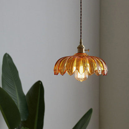 Lampe à pendentif en verre Floroux