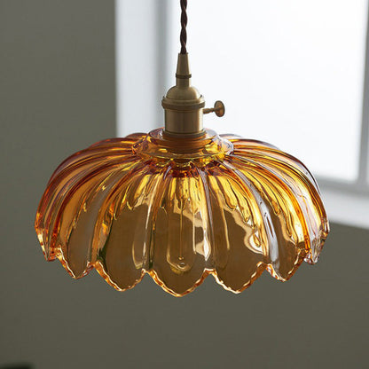 Lampe à pendentif en verre Floroux