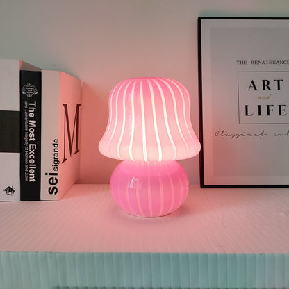 Floroux Lampe de Table en Verre | Design Français | Fait Main | Forme de Champignon | Décoration & Éclairage