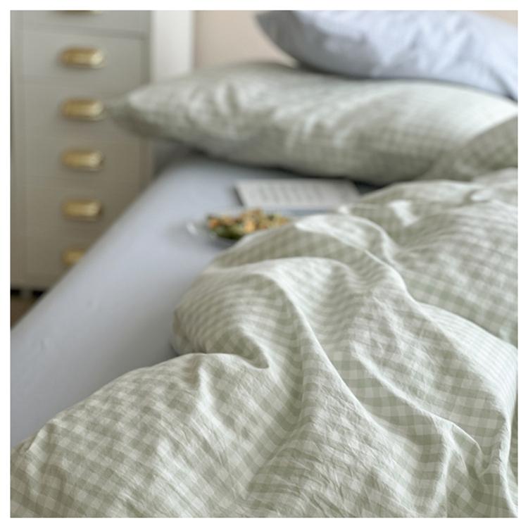 Ensemble de linge de lit à carreaux Floroux