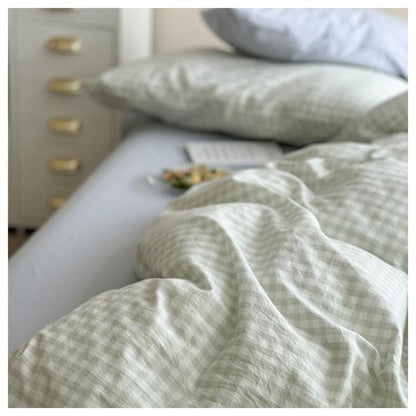 Ensemble de linge de lit à carreaux Floroux