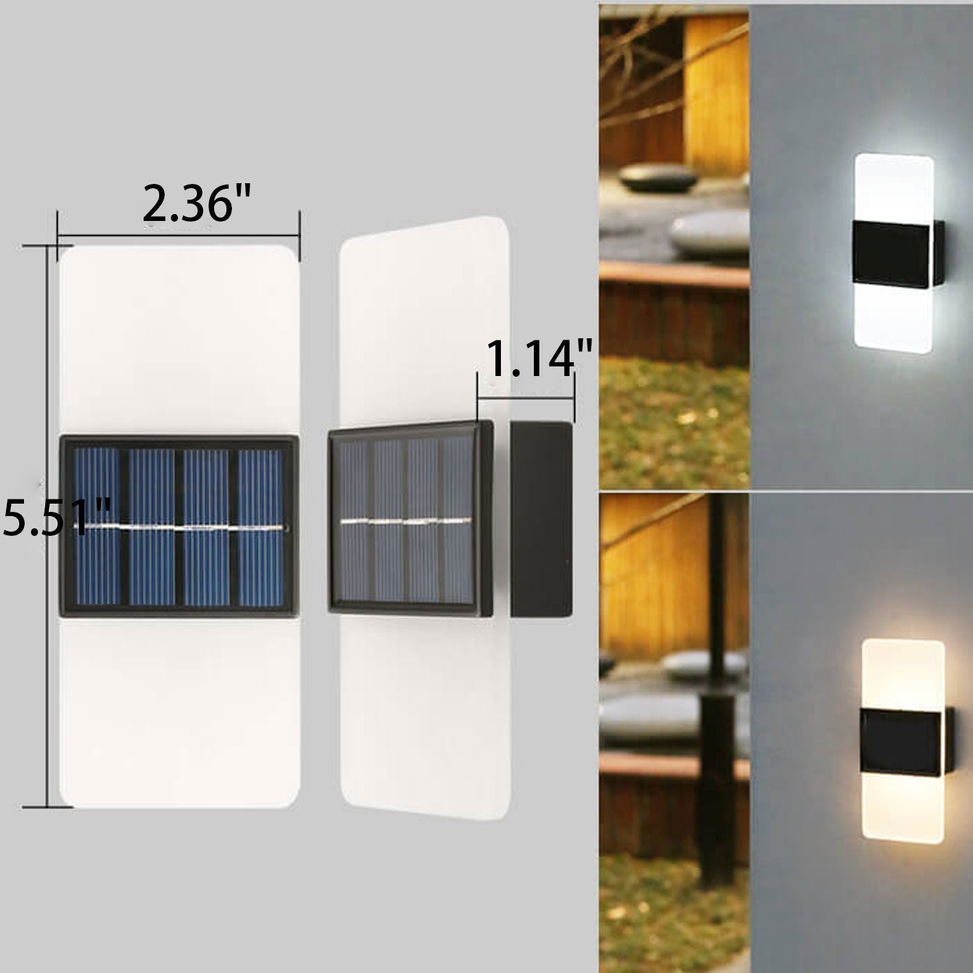 Floroux Lampe Murale Solaire LED | Résistante aux Intempéries | Éclairage Extérieur Alimenté par Solaire | Décor de Jardin & Terrasses