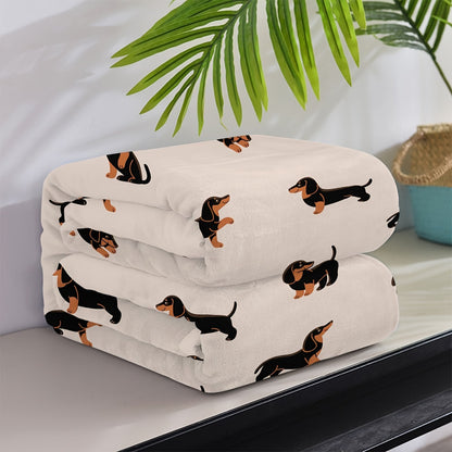 Dachshund Cozy - Couverture en Flanelle Douce pour Animaux de Compagnie