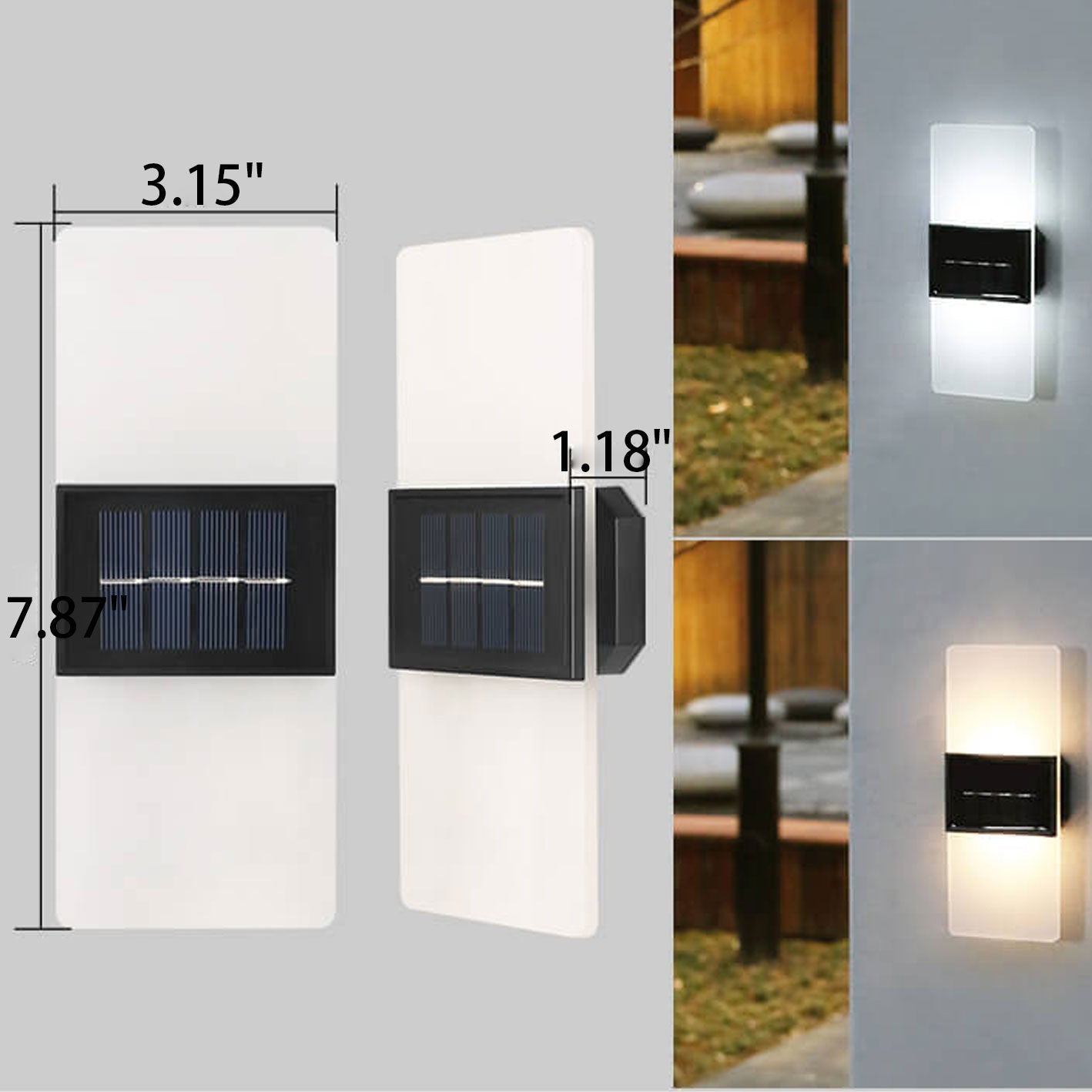 Floroux Lampe Murale Solaire LED | Résistante aux Intempéries | Éclairage Extérieur Alimenté par Solaire | Décor de Jardin & Terrasses