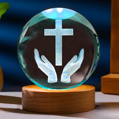 CrystalGlow Lampe - Élégant Veilleuse 3D en Cristal