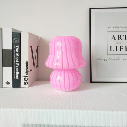 Floroux Lampe de Table en Verre | Design Français | Fait Main | Forme de Champignon | Décoration & Éclairage