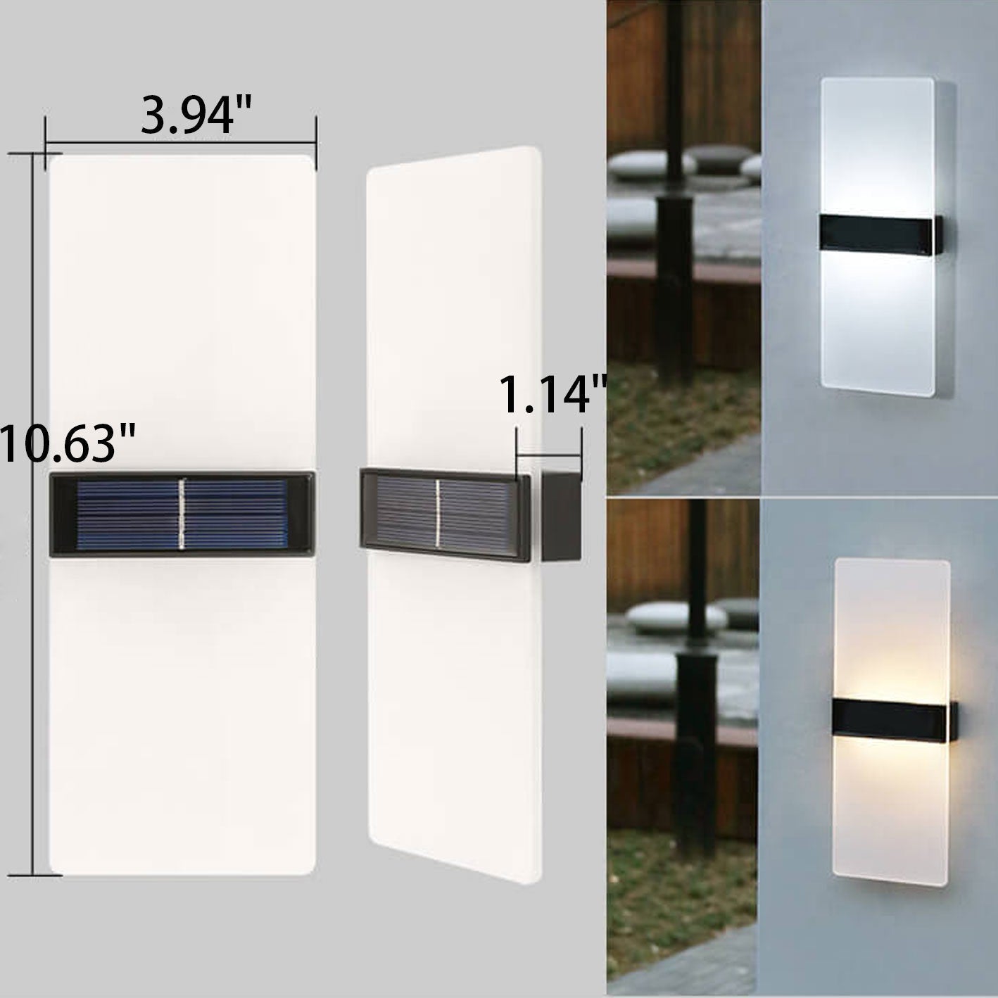 Floroux Lampe Murale Solaire LED | Résistante aux Intempéries | Éclairage Extérieur Alimenté par Solaire | Décor de Jardin & Terrasses