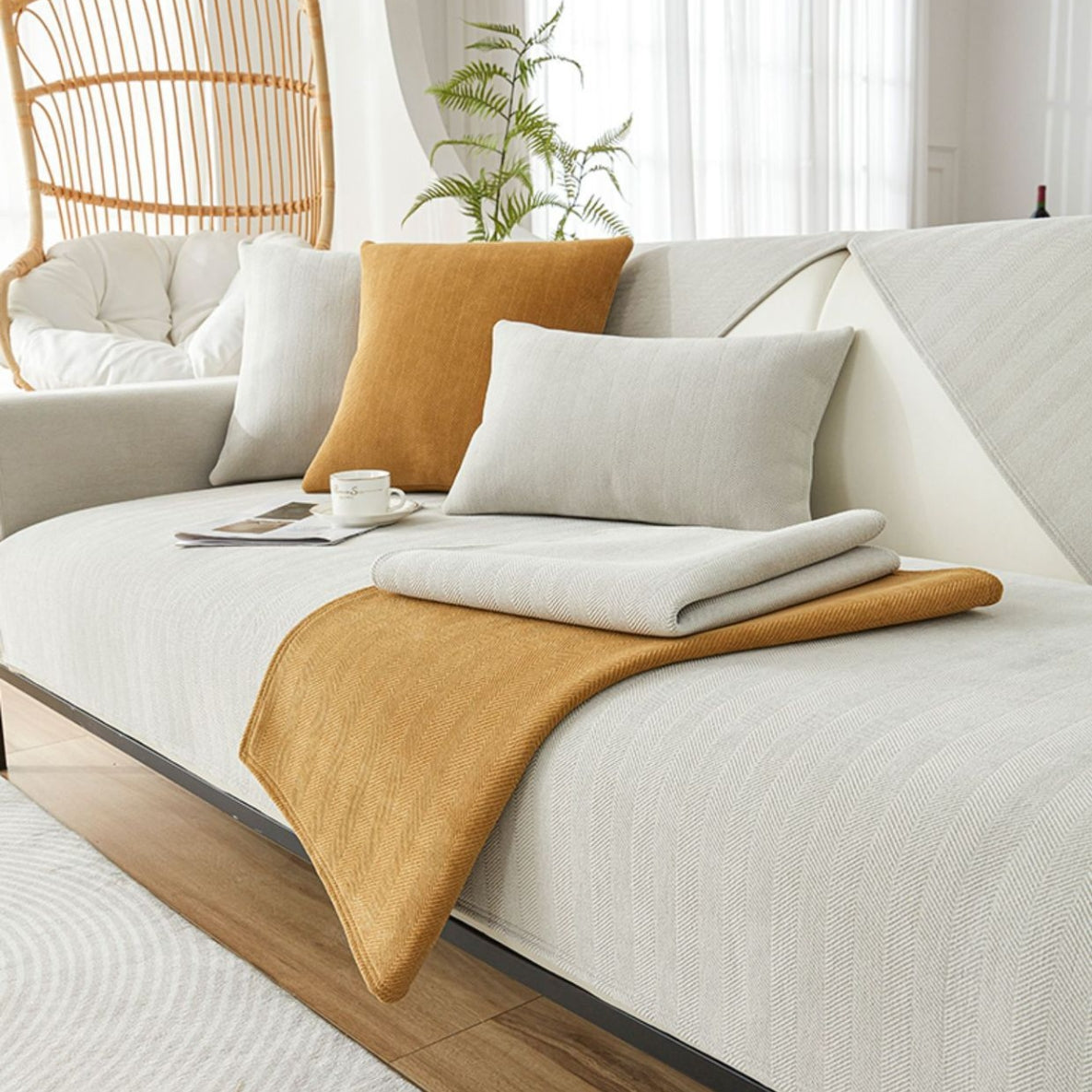 Coussin de canapé antidérapant Herringbone Housse de canapé