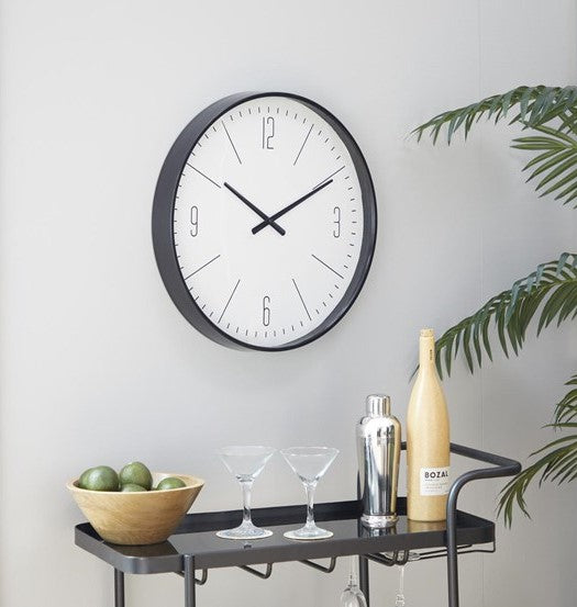 Horloge murale en verre noir Floroux