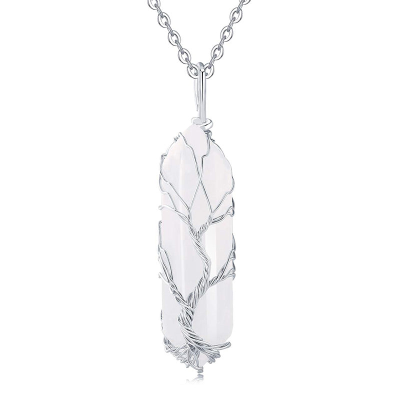 Collier en pierres précieuses arbre de vie élégant avec des cristaux scintillants - Elara