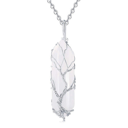 Collier en pierres précieuses arbre de vie élégant avec des cristaux scintillants - Elara