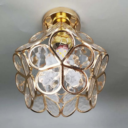 BloemLicht - Élégante lampe suspendue en verre avec motif floral