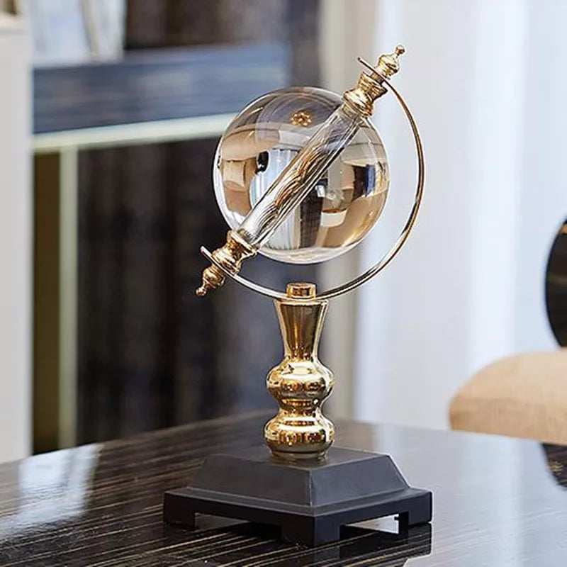 Décor en verre cristallin en globe Décor en métal