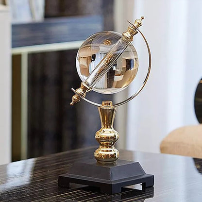 Décor en verre cristallin en globe Décor en métal