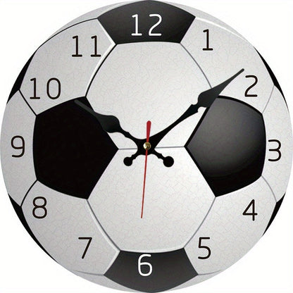 Floroux avec design de football - Horloge silencieuse pour salon et chambre à coucher