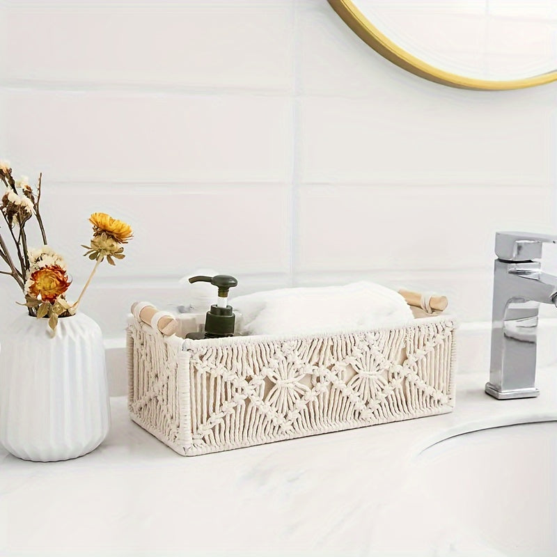 Boho Chic - Panier de rangement en coton naturel pour intérieur élégant