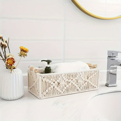Boho Chic - Panier de rangement en coton naturel pour intérieur élégant