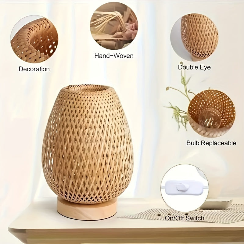 BambooGlow – Lampe de table LED faite à la main avec USB