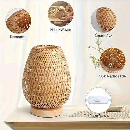 BambooGlow – Lampe de table LED faite à la main avec USB