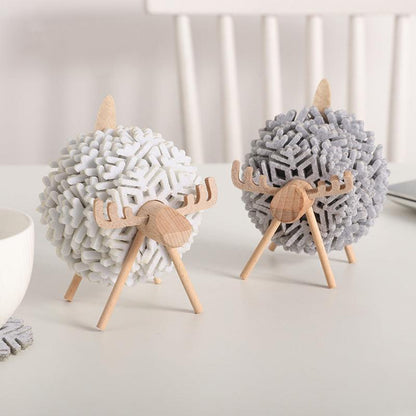 Floroux ensemble de sous-verres 12 pièces | Sous-verres en feutre de haute qualité | Élégant et protecteur | En blanc, bleu et noir