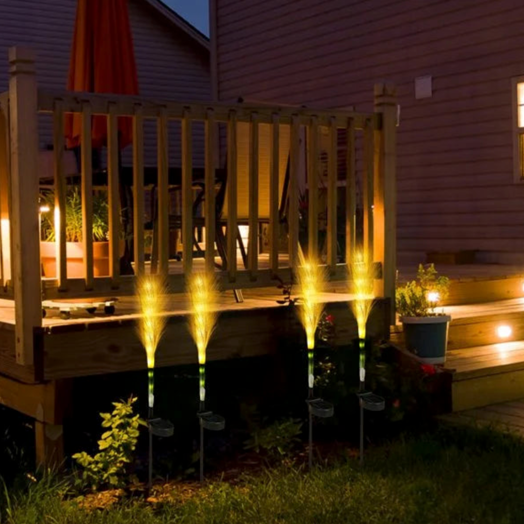 Floroux | Lampes solaires à fibres optiques décoratives pour jardins