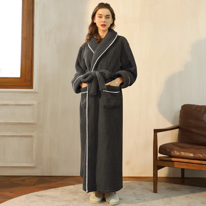 Floroux winter bathrobe | Soft flannel gown | Comfortable coat for women and men