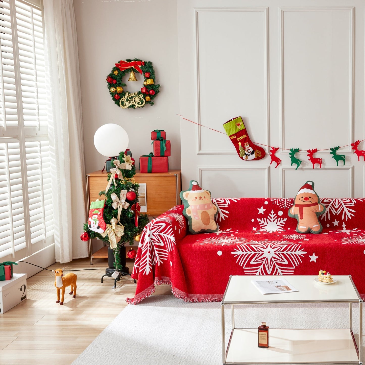 Décoration de maison de vacances Housse de canapé de Noël Housse de canapé pour chien