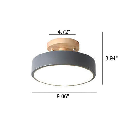 Floroux Glow Plafonnier rond LED avec accent en bois