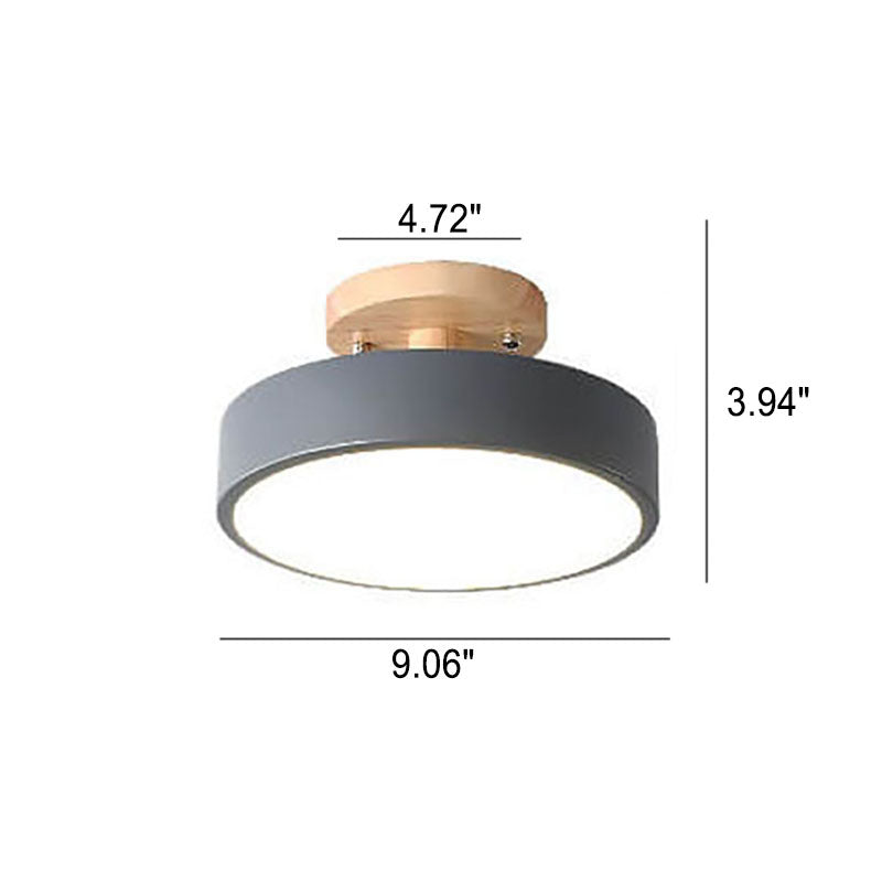 Floroux Glow Plafonnier LED Rond avec Accent en Bois