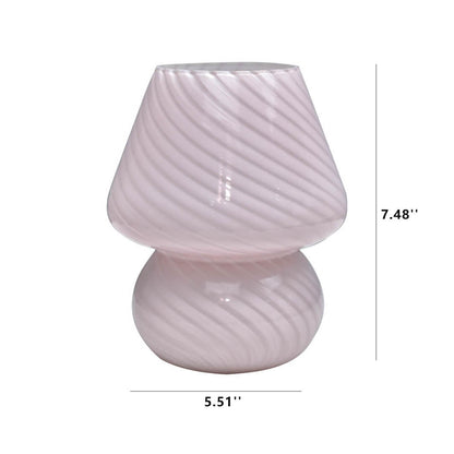 Floroux Lampe de table en verre champignon design rétro | Lumière nocturne LED | Lumière chaude | Lumière d'ambiance | Décoration pour la maison