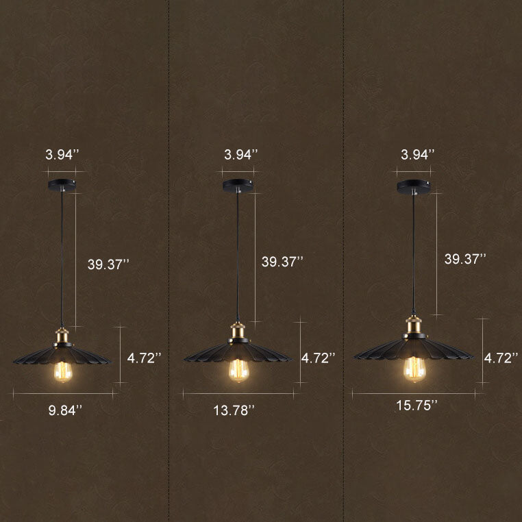 Floroux Applique Suspendue Vintage Industrielle | Abat-jour en Fer | Design 1 Lumière | Éclairage Rétro pour Espaces de Vie