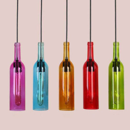 Floroux Antique Glass Suspension | Wine Bottle Design | Vintage Lighting for Dining Room and Kitchen