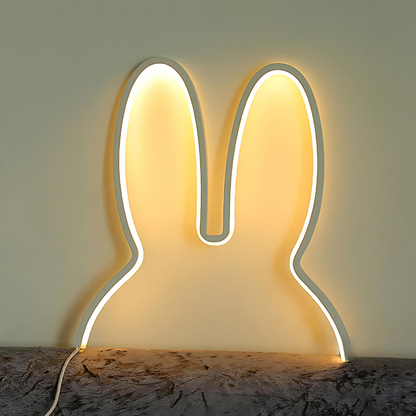 Floroux - Lampe de nuit charmante en forme de lapin pour une ambiance de sommeil apaisante