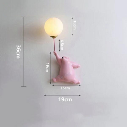 Floroux - Lampe murale LED ours drôle pour la chambre des enfants