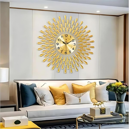 Floroux Élégance | Horloge murale luxueuse avec décorations en cristal